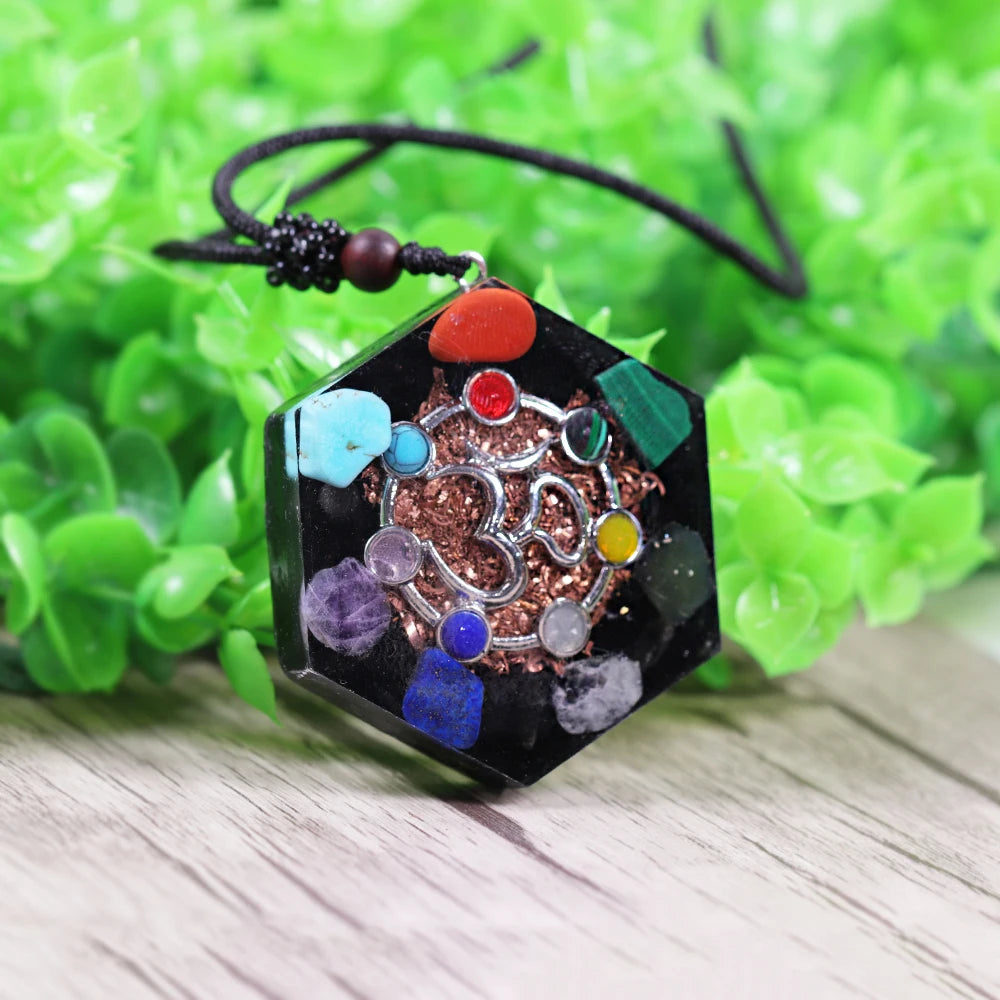 Orgonite Chakra Pendant Gemstone Healing Necklace Reiki Healing Jewelry Energy Balancing Protection
