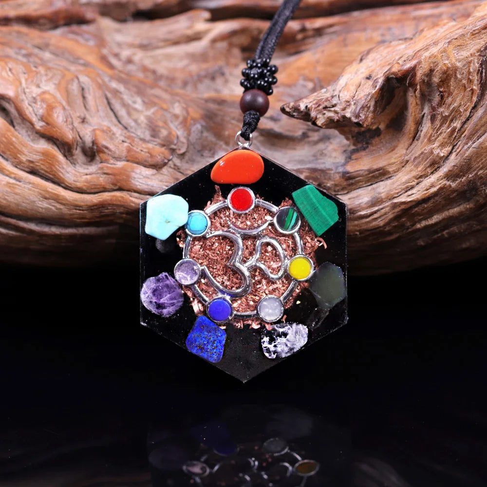 Orgonite Chakra Pendant Gemstone Healing Necklace Reiki Healing Jewelry Energy Balancing Protection