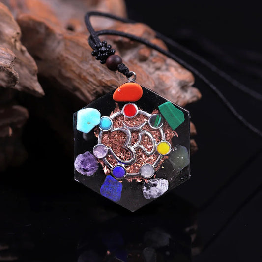 Orgonite Chakra Pendant Gemstone Healing Necklace Reiki Healing Jewelry Energy Balancing Protection
