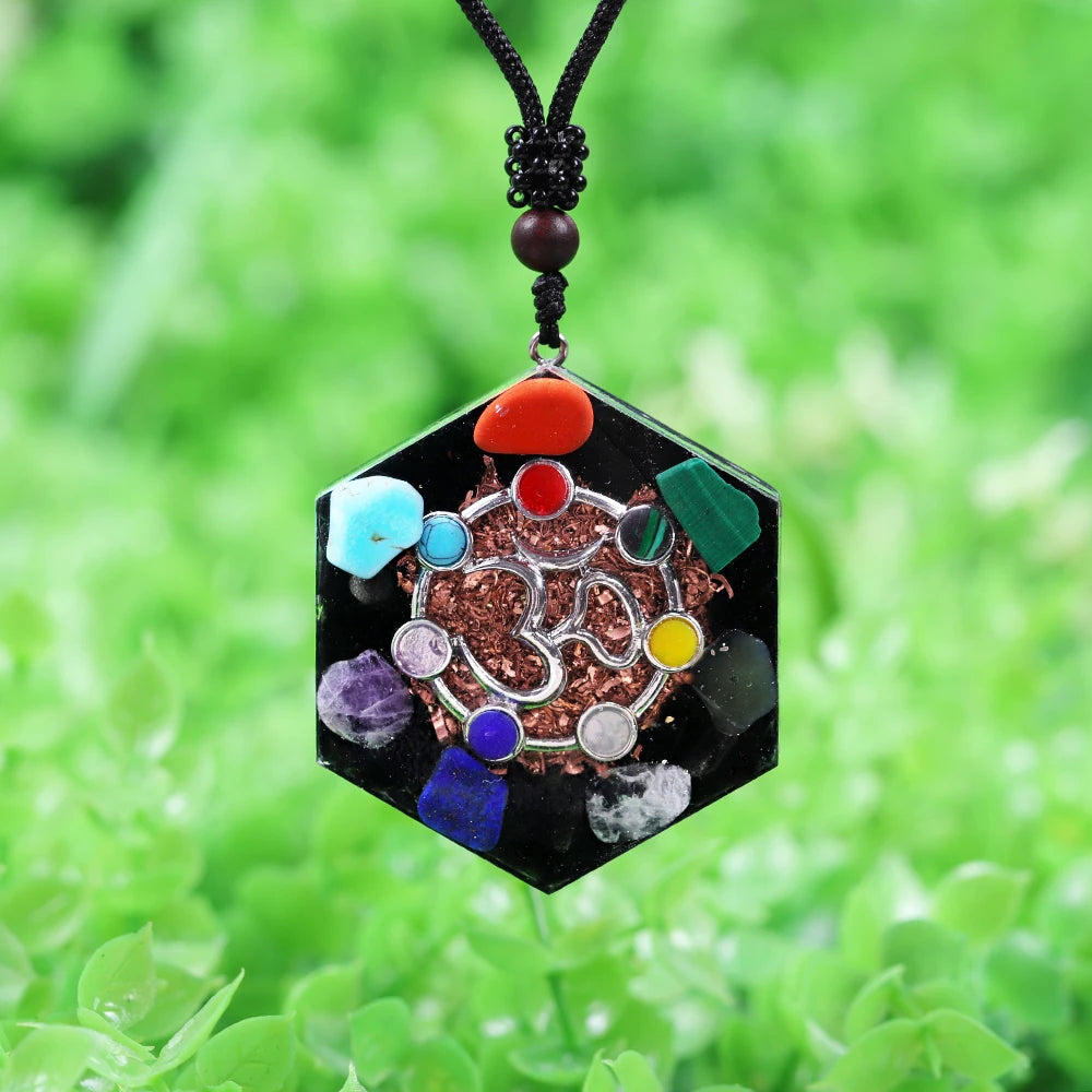 Orgonite Chakra Pendant Gemstone Healing Necklace Reiki Healing Jewelry Energy Balancing Protection