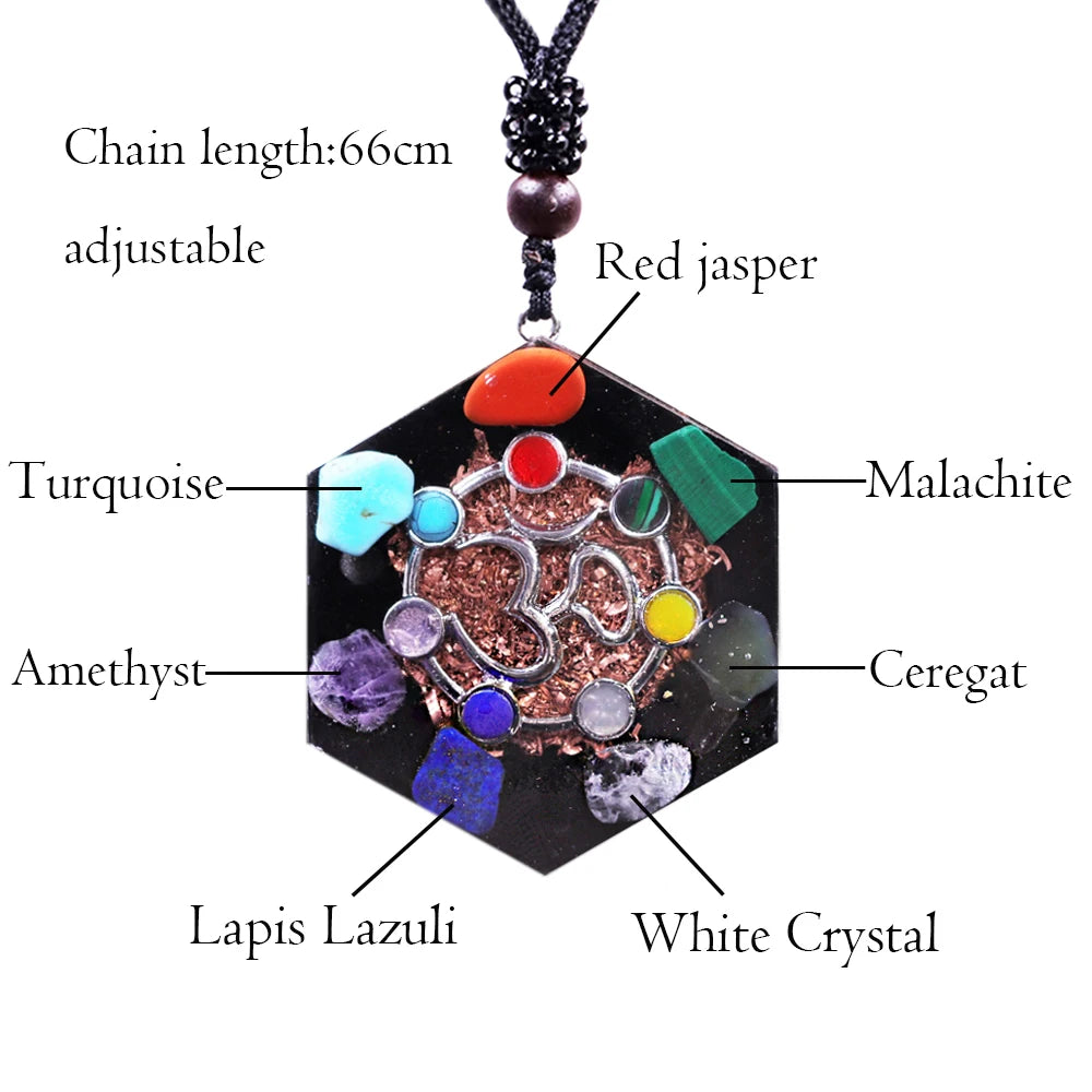 Orgonite Chakra Pendant Gemstone Healing Necklace Reiki Healing Jewelry Energy Balancing Protection