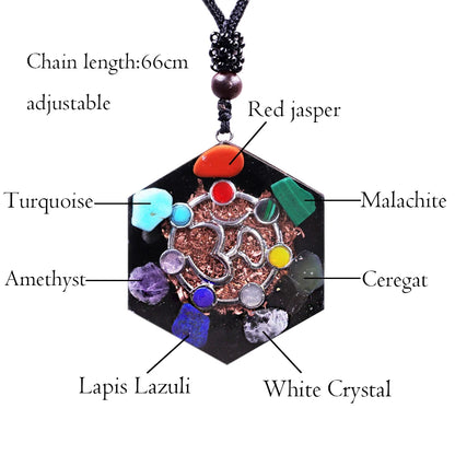 Orgonite Chakra Pendant Gemstone Healing Necklace Reiki Healing Jewelry Energy Balancing Protection